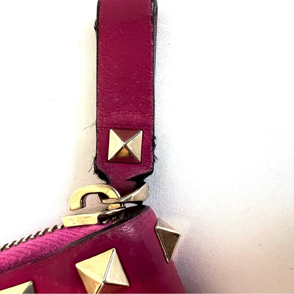 Valentino Garavani Pink Studded Leather Wallet - Picture 7 of 9